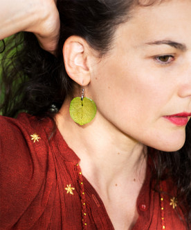 Boucles d'oreilles pétales de bougainvillier vert