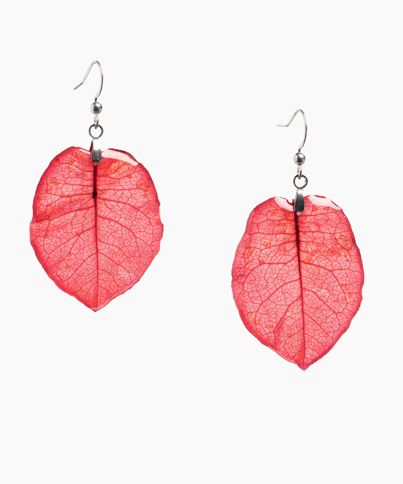 Boucles d'oreilles pétales de bougainvillier rouge Boucles d'oreilles pétales de bougainvillier rouge