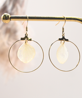 Créoles 3cm Hortensia Blanc...