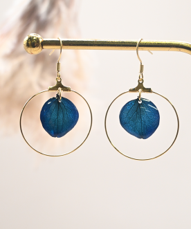 Créoles 3cm Hortensia Bleu