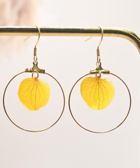 Créoles 3cm Hortensia Jaune