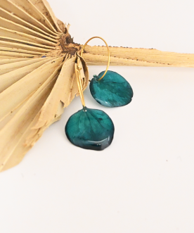 Créoles 2cm Hortensia Bleu