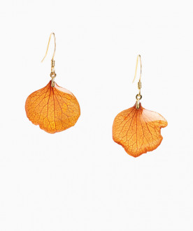 Boucles d'oreilles pétales d'hortensia Orange