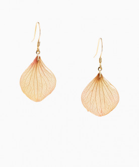 Boucles d'oreilles pétales d'hortensia Sable poudré